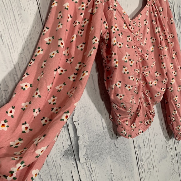 Charlotte Bridgeman Floral Pink Crop Top Sz L NWT - Picture 5 of 16